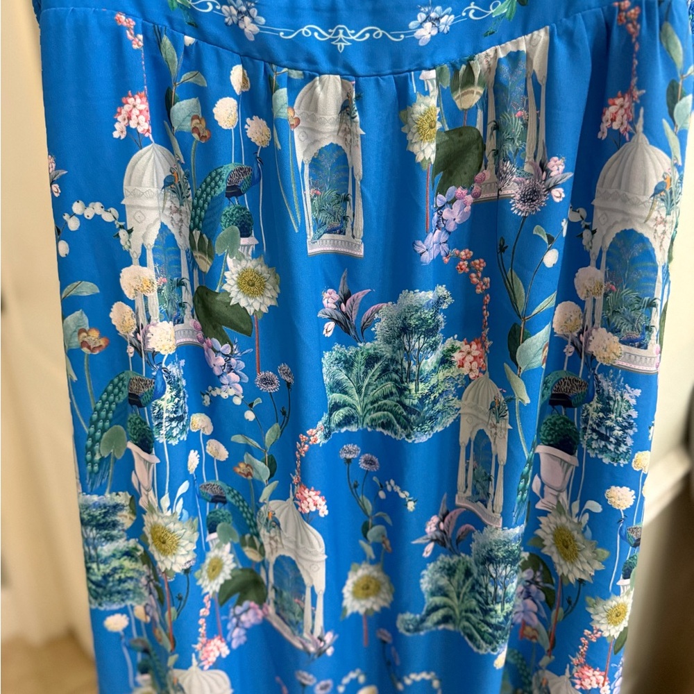 City Chic women’s size 20 Vibrant Blue Garden Maxi Dress ruffle hem sleeveless - Picture 11 of 15